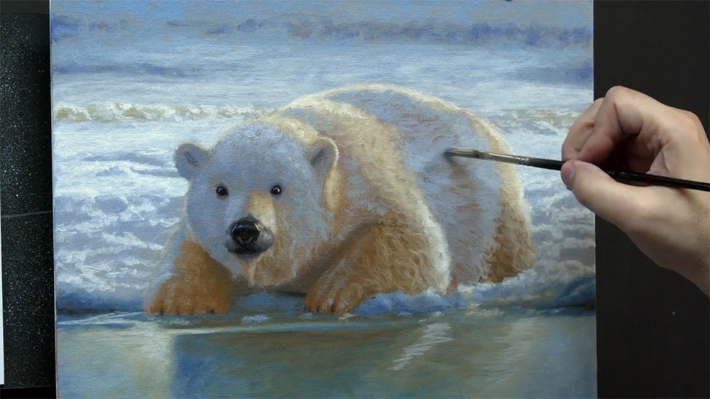 painting of polar bear